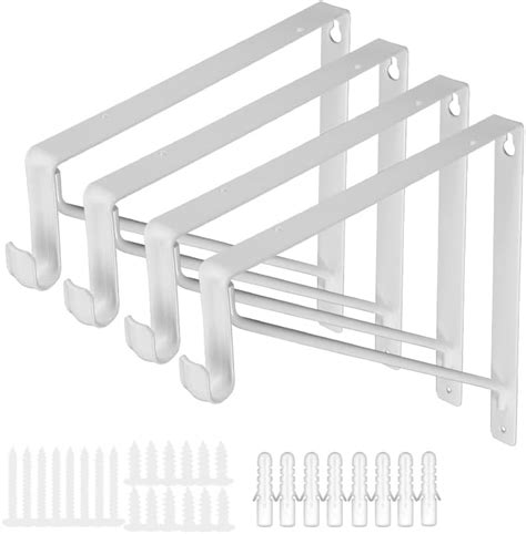 metal rod to hold box ahelf|4Pack Closet Shelf Brackets, Heavy Duty Closet Rod .